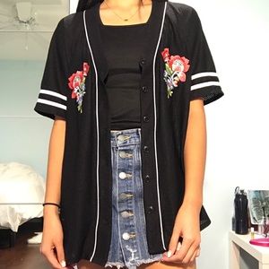Forever 21 mesh floral jersey